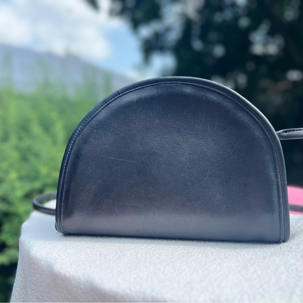 Coach Vintage Half Moon Leather Crossbody Black